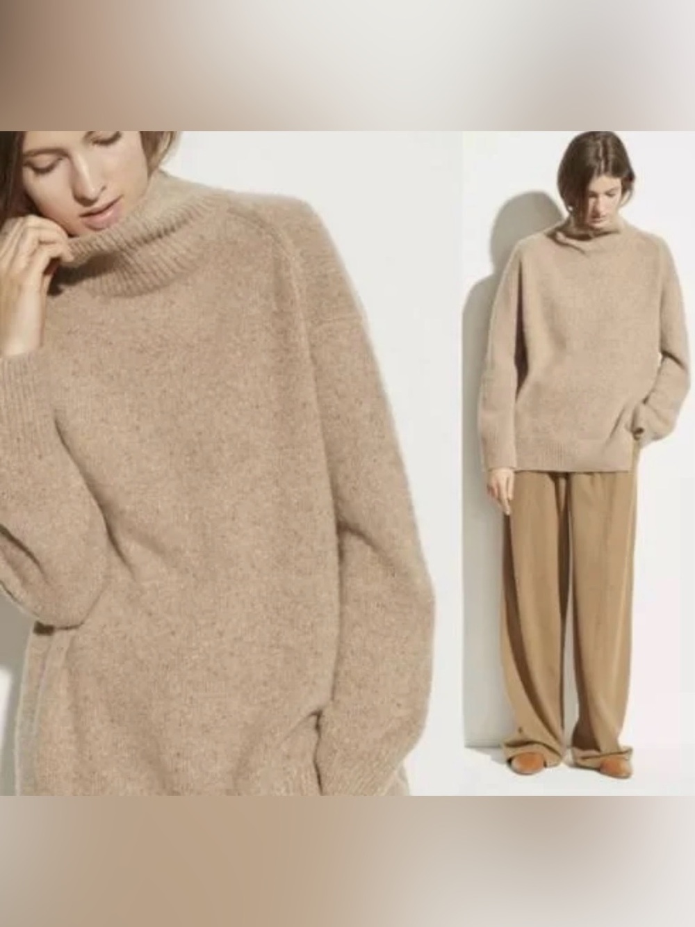Vince | Double Slit Mock Neck Cozy Alpaca Sweater